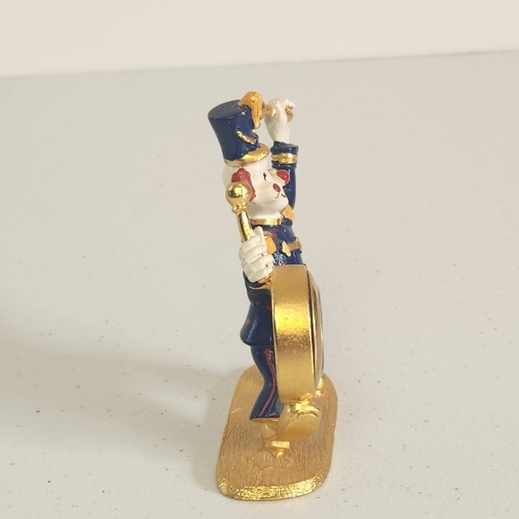 Spoontiques Clown Marching Band Bass Drummer Drum Clock Swarovski Crystal - Picture 3 of 7